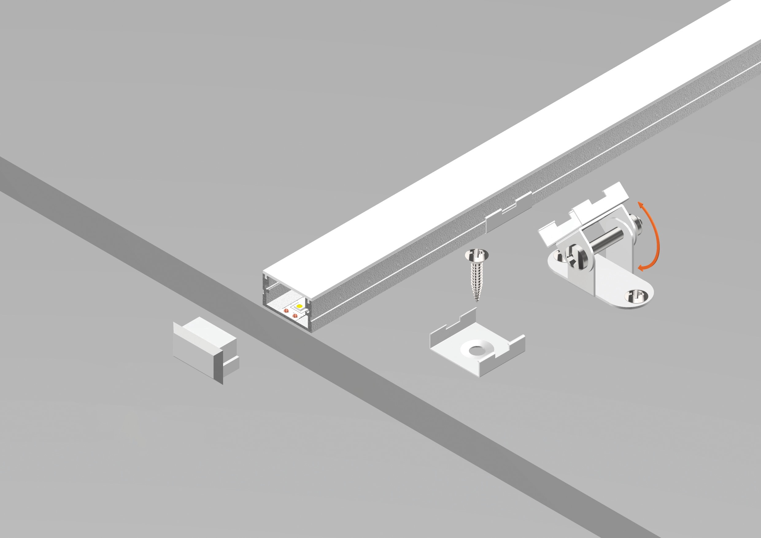 DIGIMAX SRL - DIXE211203-G PROFILO DA SUPERFICIE GRIGIO 3MT 21X12 I