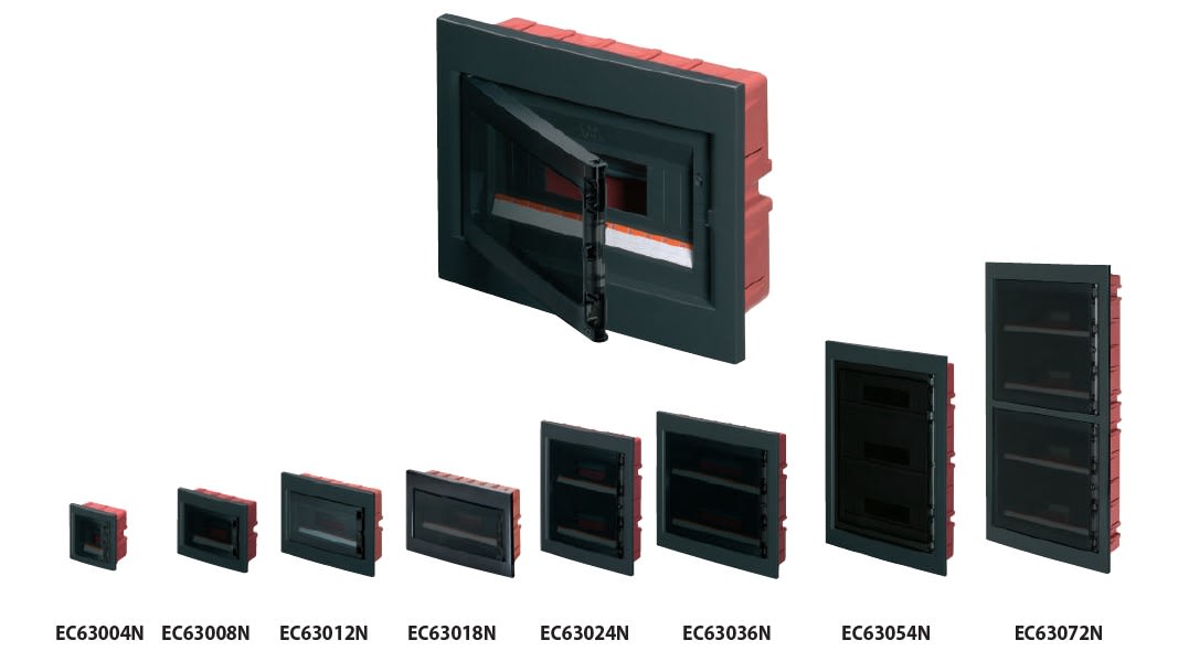 ELETTROCANALI SRL - ETNEC63008N CENTRALINO INCASSO NERO PORTELLO FUM 8