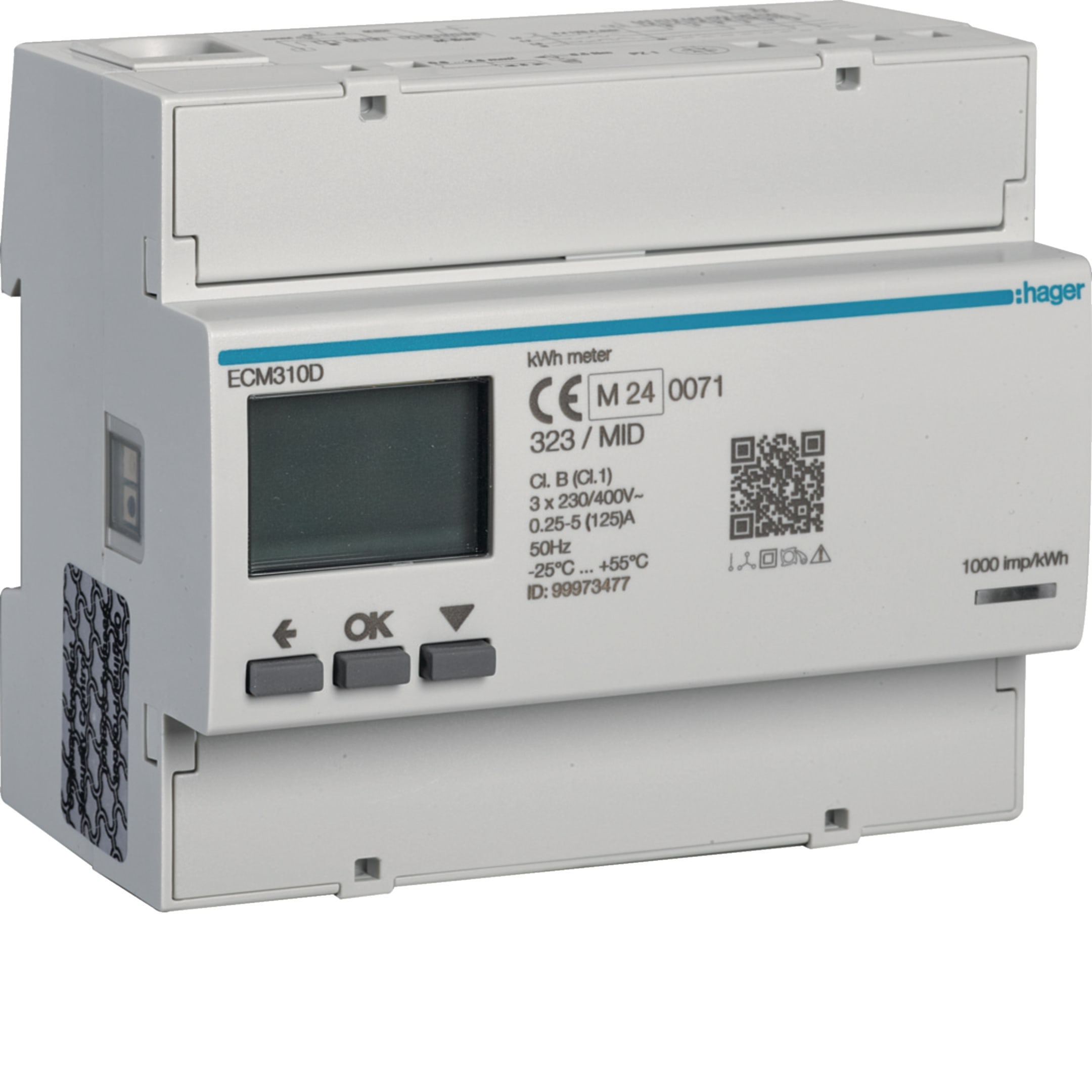 HAGER - HAGECM310D CONTATORE 3F DIR 125A MBUS MID 6M