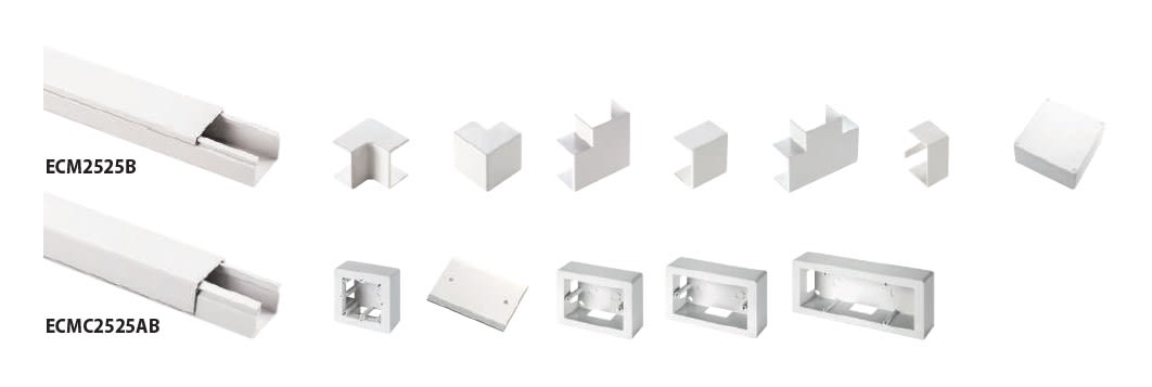 ELETTROCANALI SRL - ETNECT2525B GIUNZIONE A T MINICANALE DIM. 25X25 BIAN