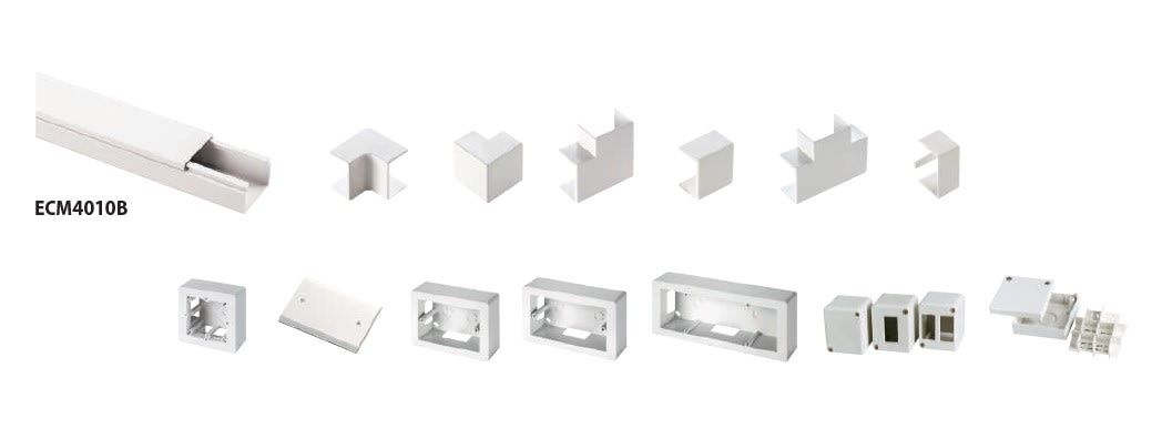 ELETTROCANALI SRL - ETNECT4010B GIUNZIONE A T MINICANALE DIM. 40X10 BIAN