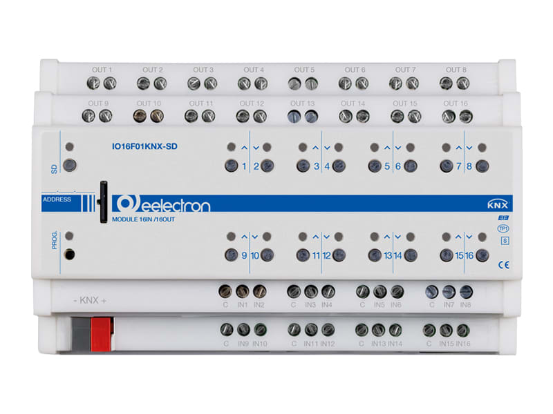 EELECTRON SPA - EEXIO16F01KNX-SD MODULO DIN UNIV. 16 IN/16OUT PLUS+CARD S