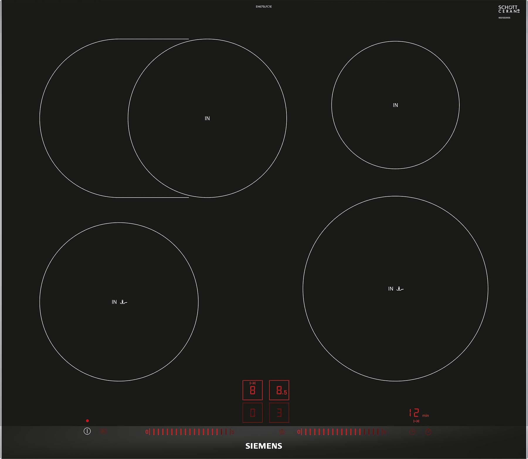 Siemens Hausgerate - SIZEH675LFC1E Glaskeramik Kochstelle 60cm Induktion Br