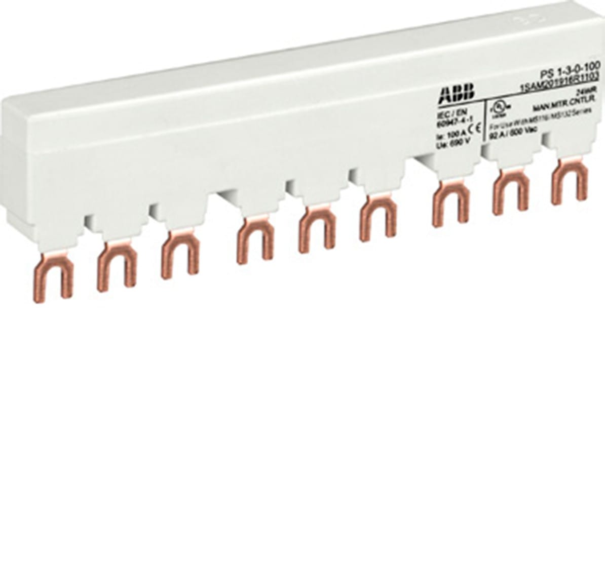 ABB SPA - ABBEP 900 3 PS1-3-0-100 BARRE COLL. 100A X 3 MS132