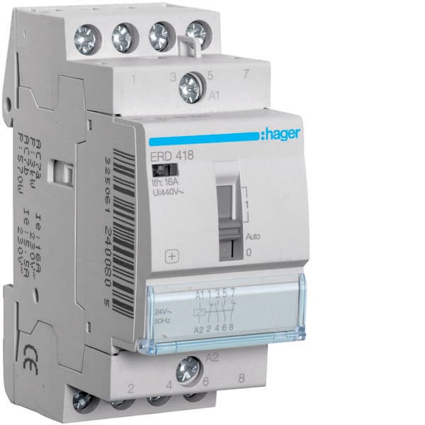 HAGER - HAGERD418 Installationsrelais 16A 2S+2O 24V