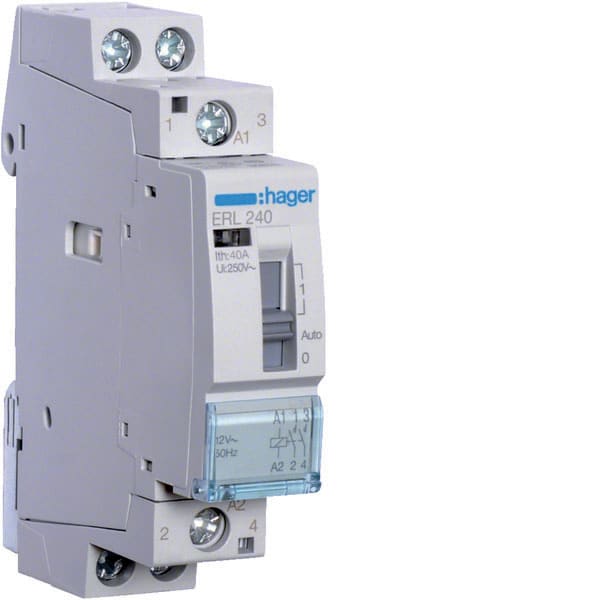 HAGER - HAGERL240 CONTATTORE COM MAN STD 2NA 12VAC 40A 3M