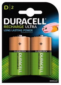 ELCART DISTRIBUTION - ERT302578000 2 PZ BATT.RICARIC.NIMH D DURACELL
