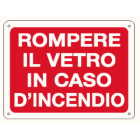 ELCART DISTRIBUTION - ERT352066600 CARTELLO ROMPERE VETRO X INCENDIO