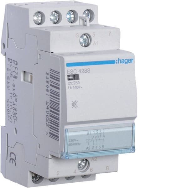 HAGER - HAGESC428S CONTATTORE SIL 3NA+1NC 230VAC 25A 2M