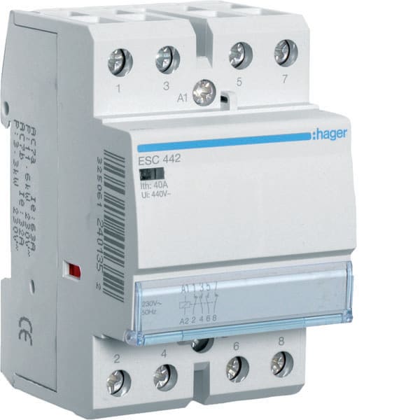 HAGER - HAGESC442 CONTATTORE STD 2NA+2NC 230VAC 40A 3M