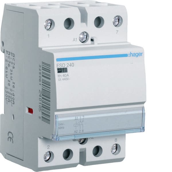 HAGER - HAGESD240 CONTATTORE STD 2NA 24VAC 40A 3M