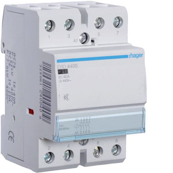 HAGER - HAGESD440S CONTATTORE SIL 4NA 24VAC/24VDC 40A 3M