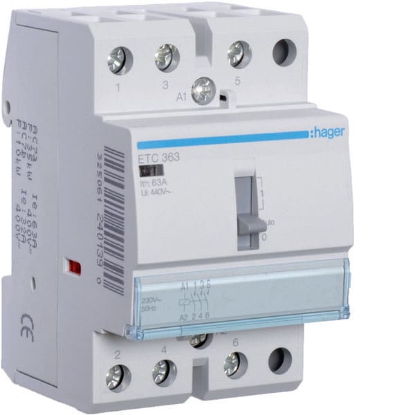 HAGER - HAGETC363 CONTATT GIORNO/NOTTE STD 3NA 230VAC 63A