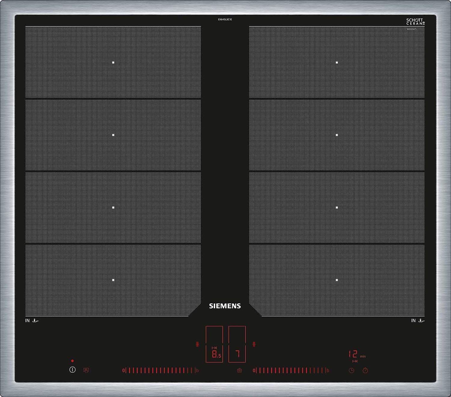 Siemens Hausgerate - SIZEX645LXC1E Glaskeramik Kochstelle 60cm Induktion 2x