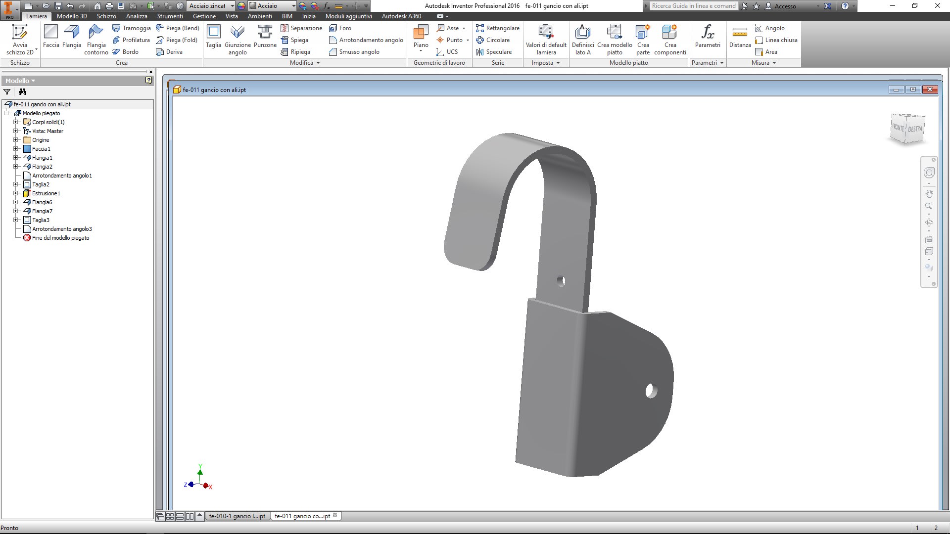 FACAL SRL - FAFFE-011 GANCIO ACCIAIO CORTO STANDARD PER SCALA