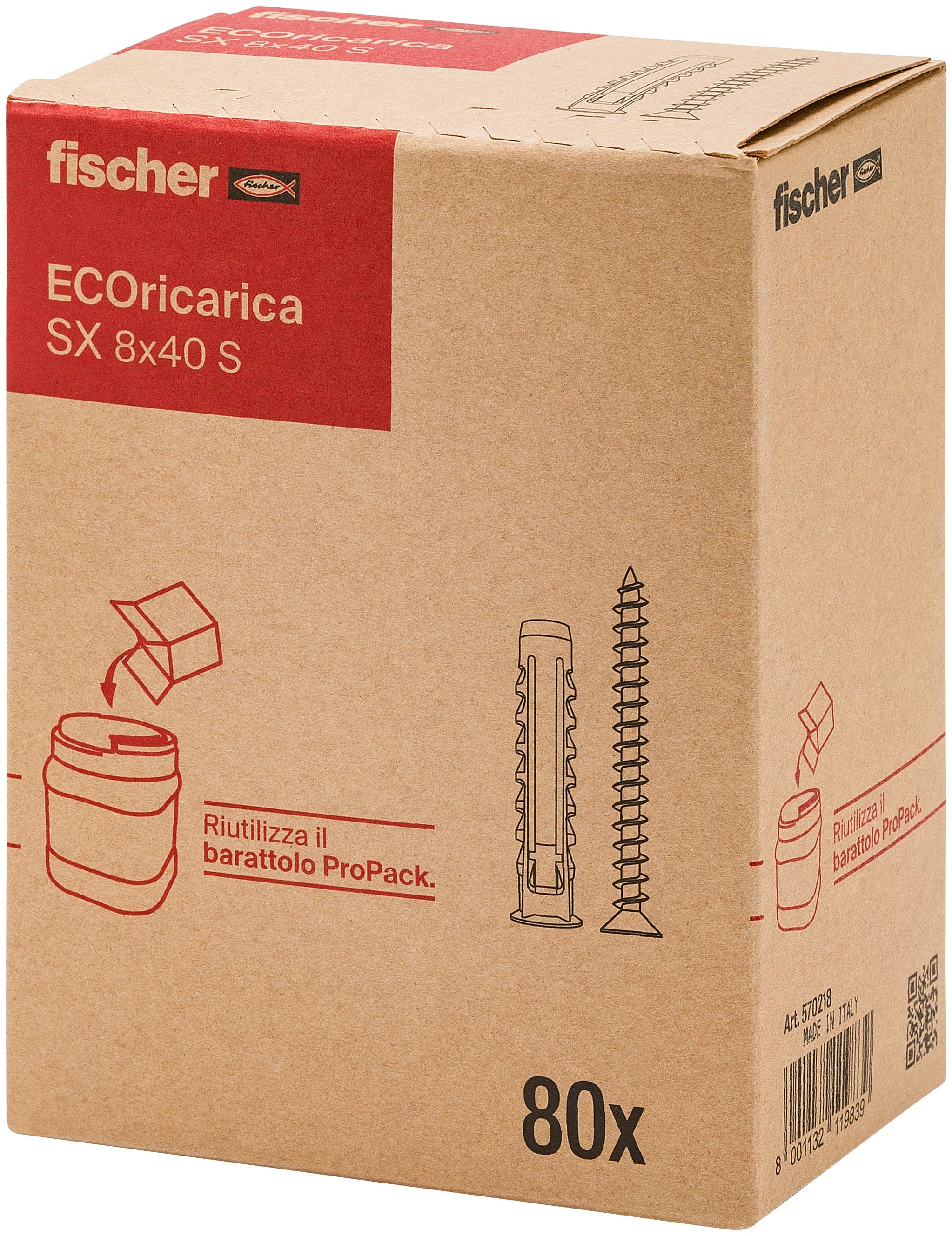 FISCHER ITALIA - FIS00570218 SX 8X40 S ECORICARICA 80PZ