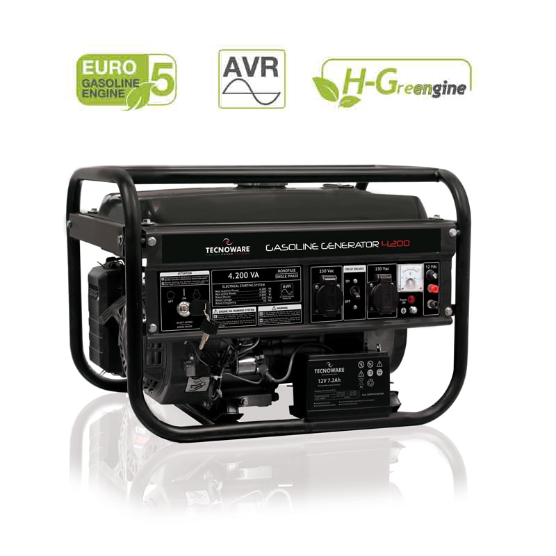 TECNOWARE SRL - TCWFGE4200E GASOLINE GENERATOR 4200VA ELECTRICAL STA