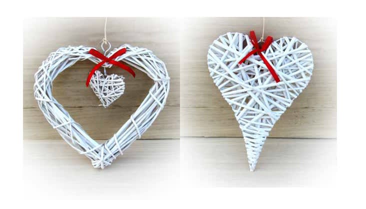 GIOCOPLAST NATALE SP - GCP32712272 PENDENTE RATTAN CUORE  BIANCO