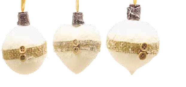 GIOCOPLAST NATALE SP - GCP48111225 SFERA VETRO DIAM.80 BIANCA DECORO IUTA,