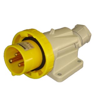 GEWISS - GEWGW60456 SPINA FISSA DA PARETE A 90° - IP67 - 3P+T 125A 100-130V 50/60HZ - GIALLO - 4H - CABLAGGIO A MANTELLO