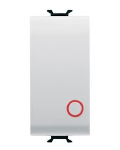 GEWISS - GEWGW10137 PULSANTE UNIPOLARE 250V ac - NC 16A - NEUTRO - SIMBOLO 0 ROSSO - 1 MODULO - BIANCO LUCIDO - CHORUSMART