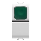GEWISS - GEWGW10142 PULSANTE UNIPOLARE 250V ac - NA 16A - DIFFUSORE VERDE - 1 MODULO - BIANCO LUCIDO - CHORUSMART