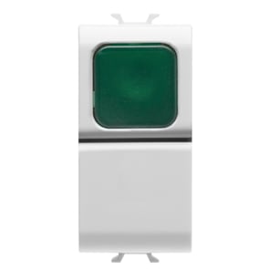 GEWISS - GEWGW10142 PULSANTE 1M 1P NA 16A SPIA VERDE BIANCO