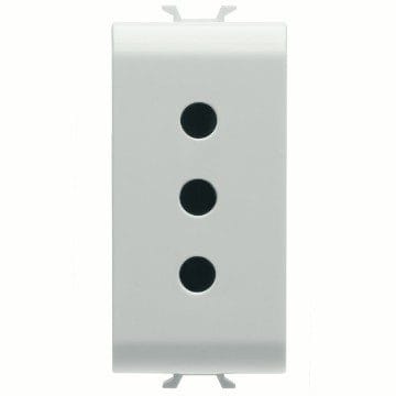 GEWISS - GEWGW10201AB PRESA STANDARD ITALIANO 250V ac - 2P+T 10A - P11 - 1 MODULO - BIANCO LUCIDO - ANTIBATTERICO - CHORUSMART