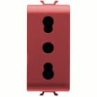 GEWISS - GEWGW10213AB PRESA STANDARD ITALIANO 250V ac - PER LINEE DEDICATE - 2P+T 16A BIVALENTE - P11-P17 - 1 MODULO - ROSSO - ANTIBATTERICO - CHORUSMART