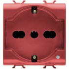 GEWISS - GEWGW10214AB PRESA STANDARD ITALIANO/TEDESCO 250V ac - PER LINEE DEDICATE - 2P+T 16A BIVALENTE - P30-P17 - 2 MODULI - ROSSO - ANTIBATTERICO - CHORUSMART