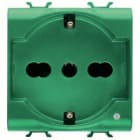 GEWISS - GEWGW10224AB PRESA STANDARD ITALIANO/TEDESCO 250V ac - PER LINEE DEDICATE - 2P+T 16A BIVALENTE - P30-P17 - 2 MODULI - VERDE - ANTIBATTERICO - CHORUSMART