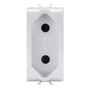 GEWISS - GEWGW10282 PRESA STANDARD ISRAELIANO - 250 V ac - 2P 10 A - 1 MODULO - BIANCO LUCIDO - CHORUSMART