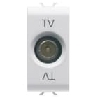 GEWISS - GEWGW10361AB PRESA COASSIALE TV SCHERMATURA CLASSE A - CONNETTORE IEC MASCHIO 9,5mm - DIRETTA - 1 MODULO - BIANCO LUCIDO - ANTIBATTERICO - CHORUSMART