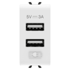 GEWISS - GEWGW10447 ALIMENTATORE USB - TIPO A+A - 3A - BIANCO LUCIDO - 1 MODULO - CHORUSMART