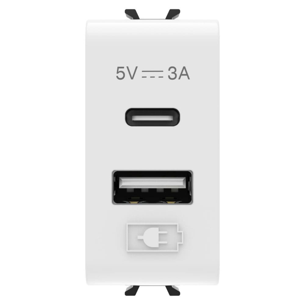 GEWISS - GEWGW10449 ALIMENTATORE USB A+C 5V 3A 1M BIANCO