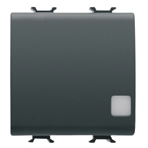 GEWISS - GEWGW12033 INTERRUTTORE UNIPOLARE 250V ac - 16AX ILLUMINABILE - CON LENTE NEUTRA SOSTITUIBILE - 2 MODULI - NERO SATINATO - CHORUSMART