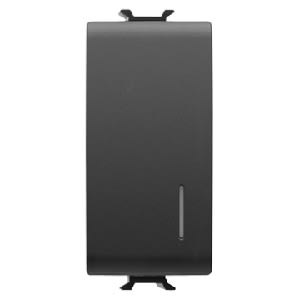 GEWISS - GEWGW12092 INVERTITORE UNIPOLARE 250V ac - 16AX ILLUMINABILE - CON DIFFUSORE - 1 MODULO - NERO SATINATO - CHORUSMART