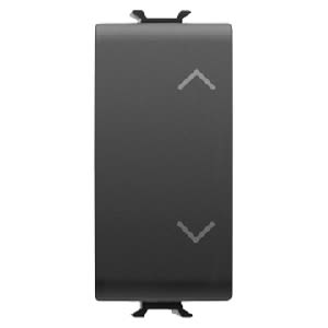 GEWISS - GEWGW12121 COMMUTATORE UNIPOLARE 250V ac - 10AX - NEUTRO - SIMBOLO SU-GIU' - 1 MODULO - NERO SATINATO - CHORUSMART