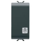 GEWISS - GEWGW12151 PULSANTE UNIPOLARE 250V ac - NA 16A ILLUMINABILE - CON LENTE NEUTRA SOSTITUIBILE -SIMBOLO LUCE - 1 MODULO - NERO SATINATO - CHORUSMART