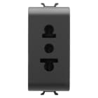 GEWISS - GEWGW12288 PRESA STANDARD EUROAMERICANO 250/125V ac -2P+T 15A - 1 MODULO - NERO SATINATO - CHORUSMART