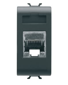 GEWISS - GEWGW12422 PRESA RJ45 - CATEGORIA 5e - FTP - 1 MODULO  CHORUSMART -  NERO SATINATO
