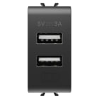 GEWISS - GEWGW12447 ALIMENTATORE USB A+A 5V 3A 1M NERO