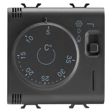 GEWISS - GEWGW12705 TERMOSTATO - 230V ac 50/60Hz - 2 MODULI - NERO SATINATO - CHORUSMART