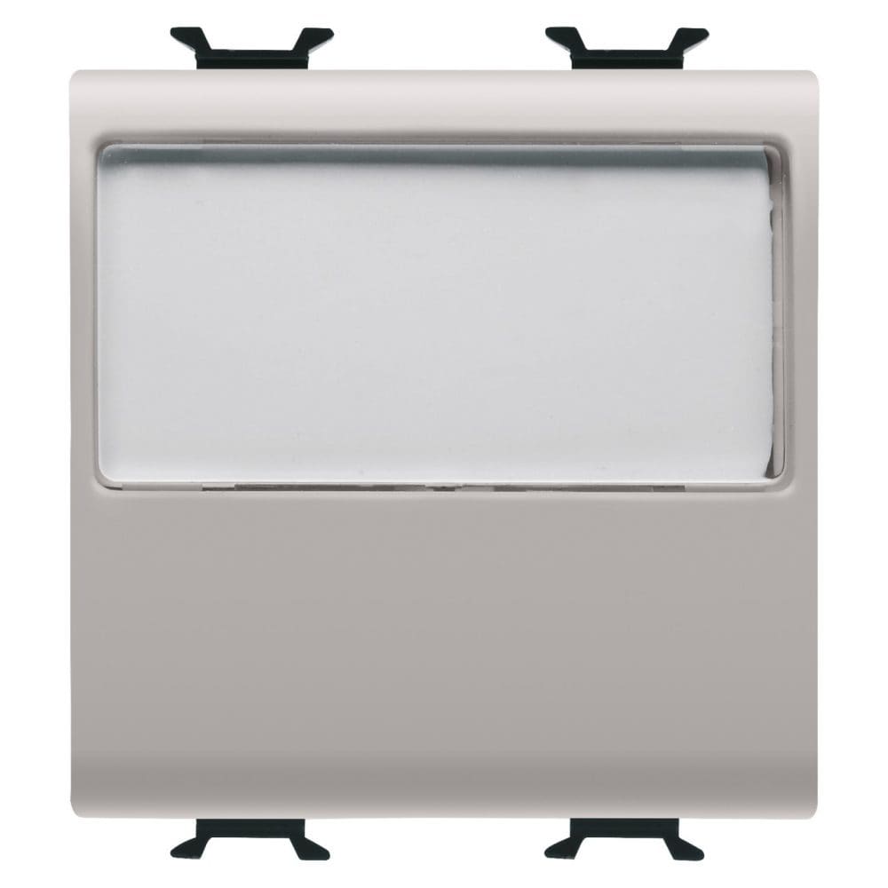 GEWISS - GEWGW13191 PULSANTE CON TARGA PORTANOME ILLUMINABILE 250V ac - NA 10A - 2 MODULI - NATURAL BEIGE SATINATO - CHORUSMART