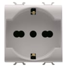 GEWISS - GEWGW13204 PRESA STANDARD ITALIANO/TEDESCO 250V ac - 2P+T 16A BIVALENTE - 2 MODULI - NATURAL BEIGE SATINATO - CHORUSMART