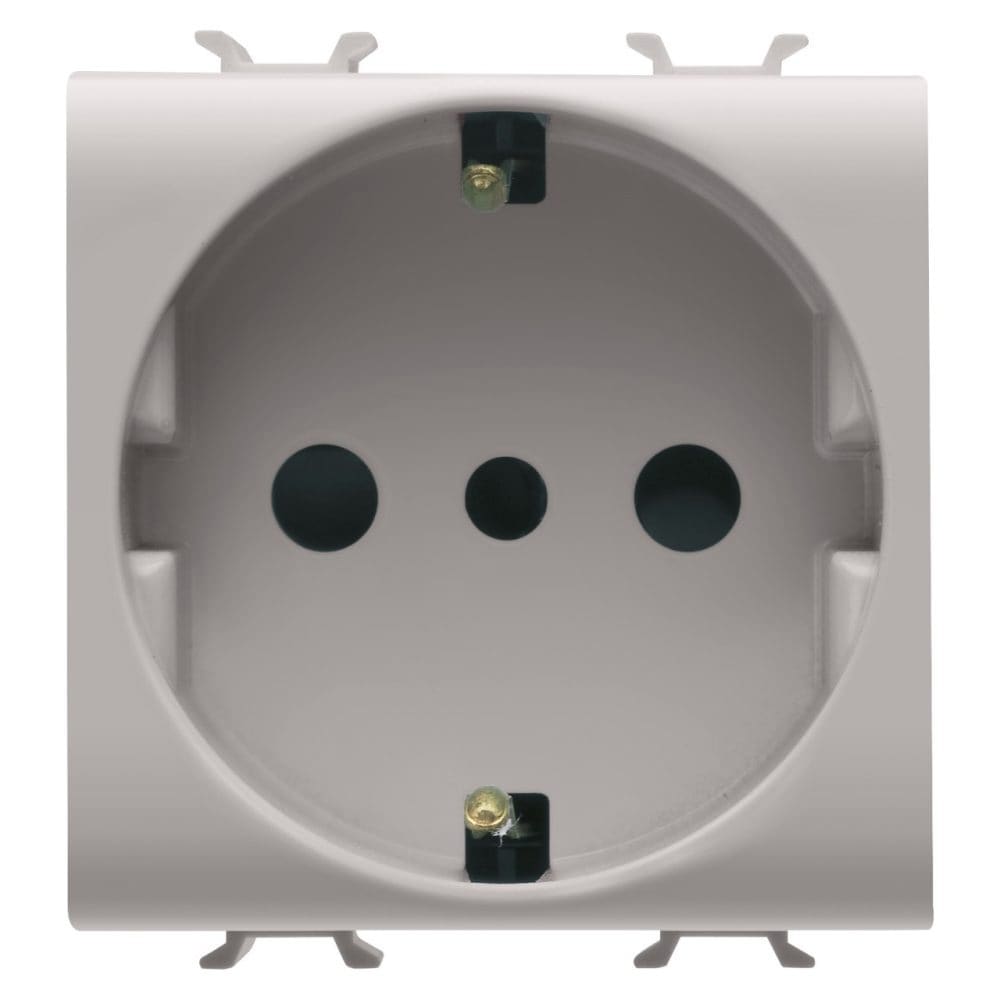 GEWISS - GEWGW13205 PRESA STANDARD ITALIANO/TEDESCO 250V ac - 2P+T 16A - P30 - 2 MODULI - NATURAL BEIGE SATINATO - CHORUSMART
