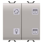 GEWISS - GEWGW13787 PULSANTIERA CON SIMBOLI INTERCAMBIABILI - KNX - 4 CANALI - 2 MODULI - NATURAL BEIGE - CHORUSMART