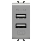GEWISS - GEWGW14447 ALIMENTATORE USB - TIPO A+A - 3A - TITANIO - 1 MODULO - CHORUSMART