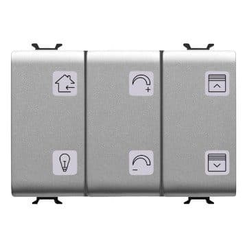 GEWISS - GEWGW14784A PULSANTIERA CON SIMBOLI INTERCAMBIABILI - CON ATTUATORE ON/OFF - KNX - 6+1 CANALI - 3 MODULI - TITANIO - CHORUSMART
