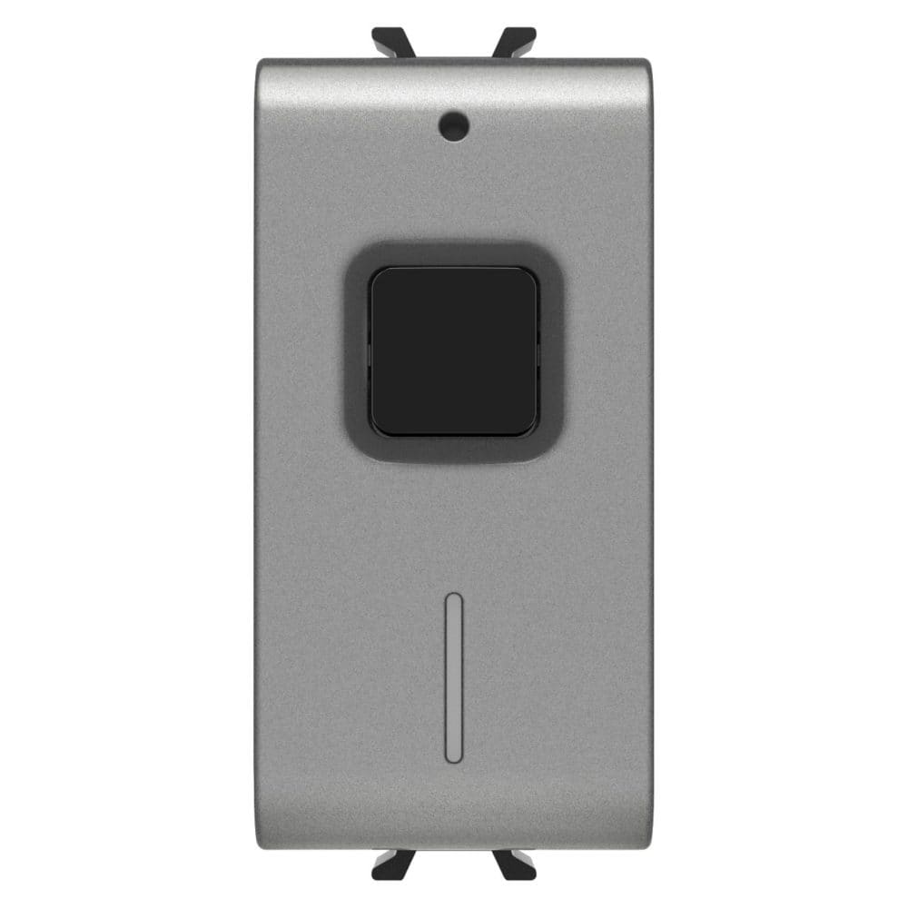 GEWISS - GEWGW14826 ATTUATORE ON/OFF CONNESSO CON MISURA DI ENERGIA - 100-240 V ac 50/60 Hz - NA 16A (AC1)  240  V ac - 1 MODULO - TITANIO - CHORUSMART